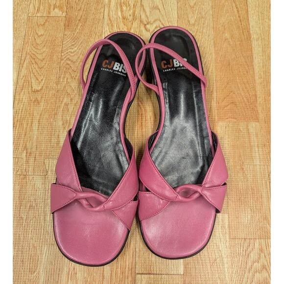 CJBIS Charles Jourdan Shoes Slip on Sandals Heels Bubblegum Pink Womens sz 9 - Picture 1 of 8